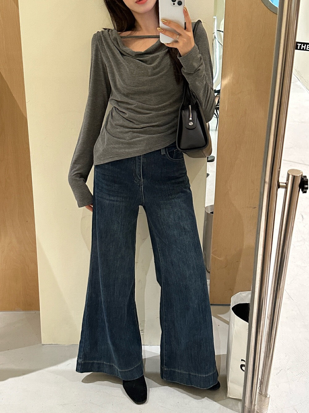 不規則蕩領顯瘦top