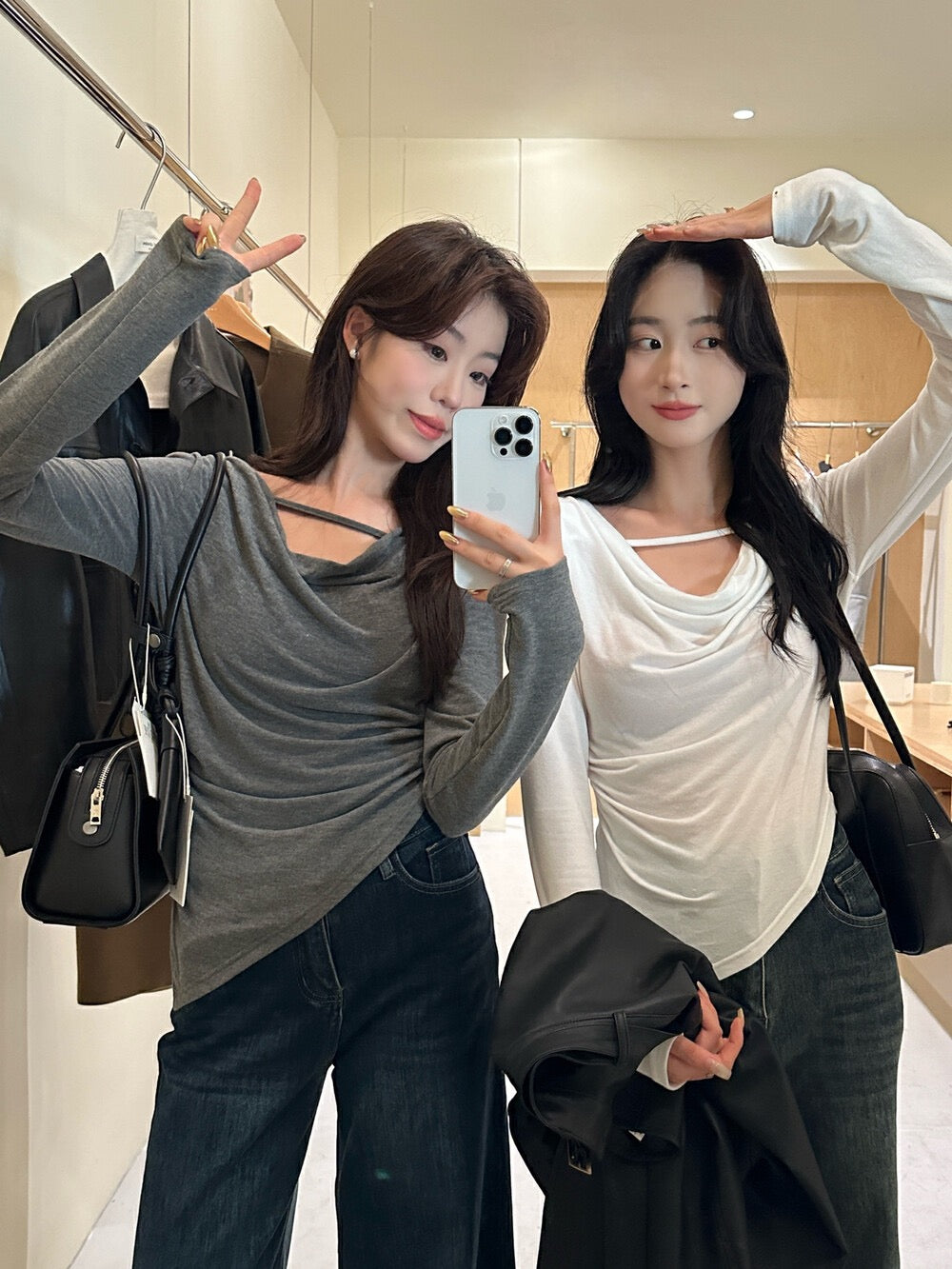 不規則蕩領顯瘦top