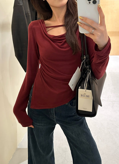 不規則蕩領顯瘦top