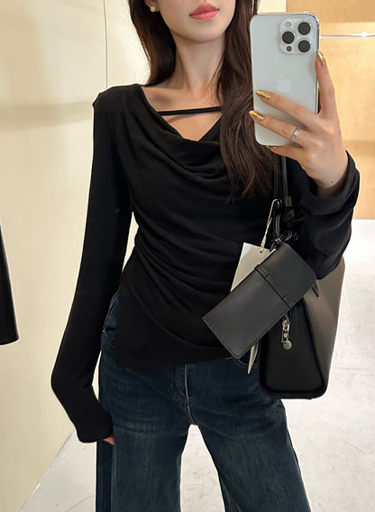 不規則蕩領顯瘦top