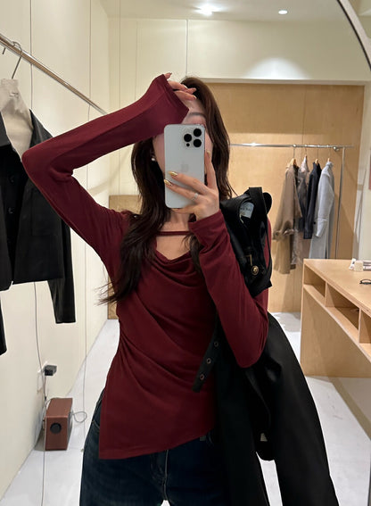 不規則蕩領顯瘦top