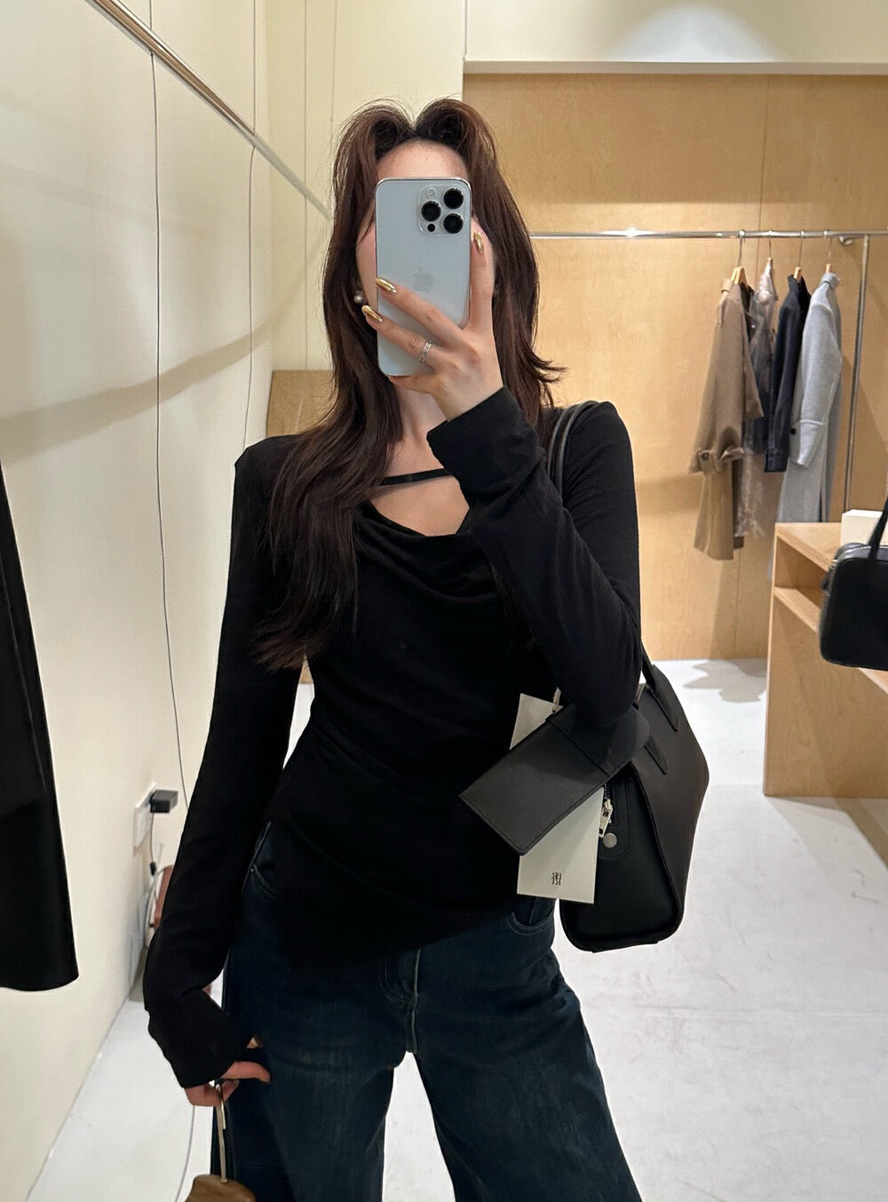 不規則蕩領顯瘦top