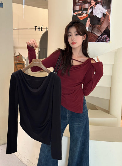 不規則蕩領顯瘦top