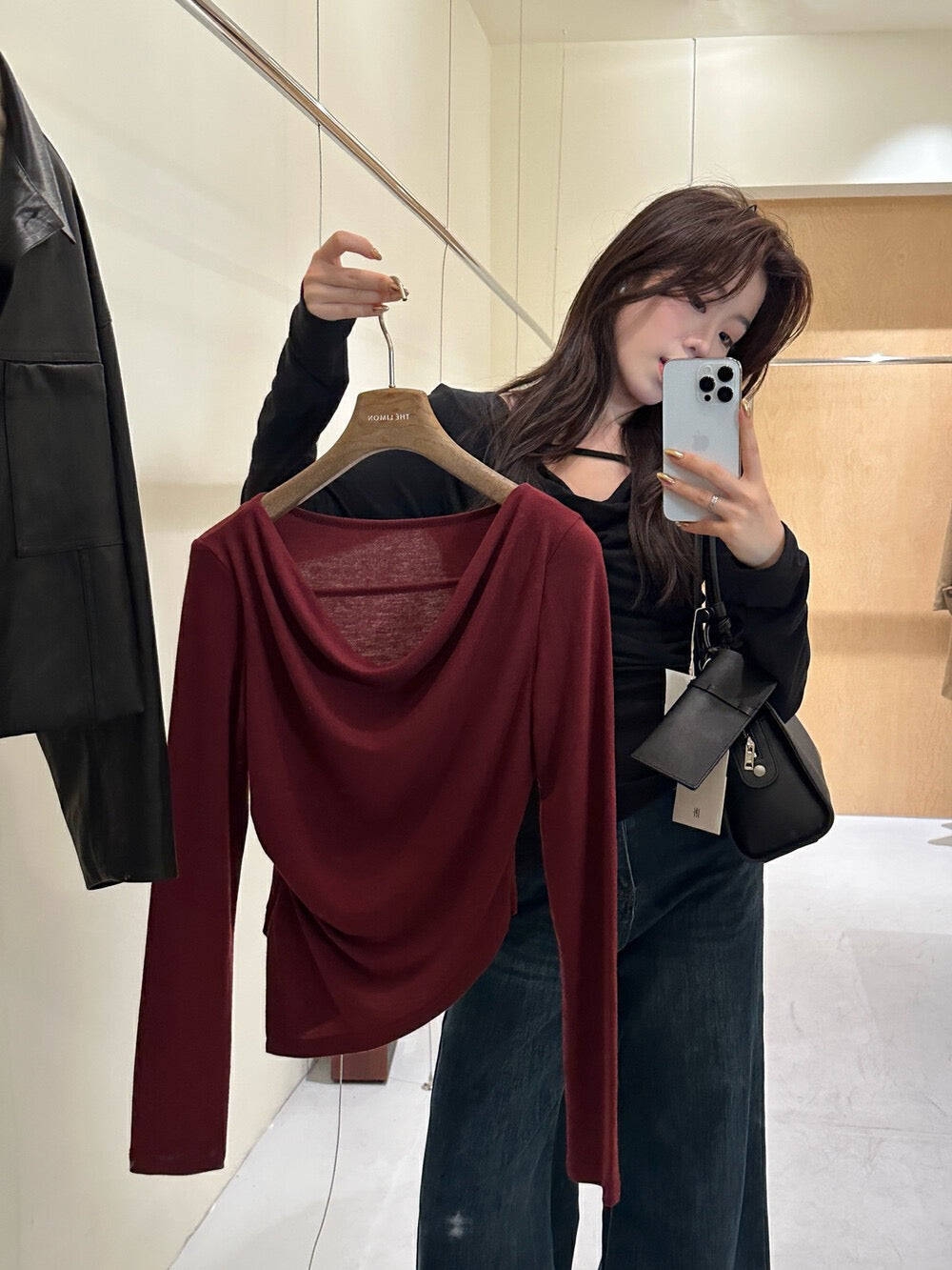 不規則蕩領顯瘦top