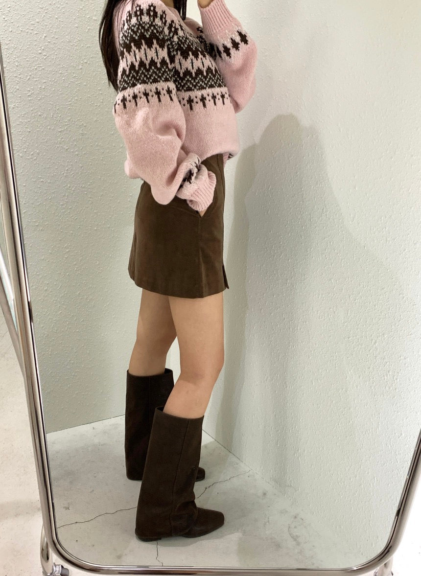 圓領費爾島毛衣