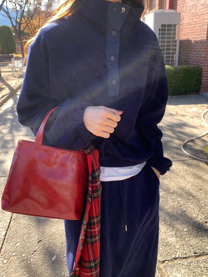 Double-sided Fleece Relaxed Top + Slimming Skirt Set