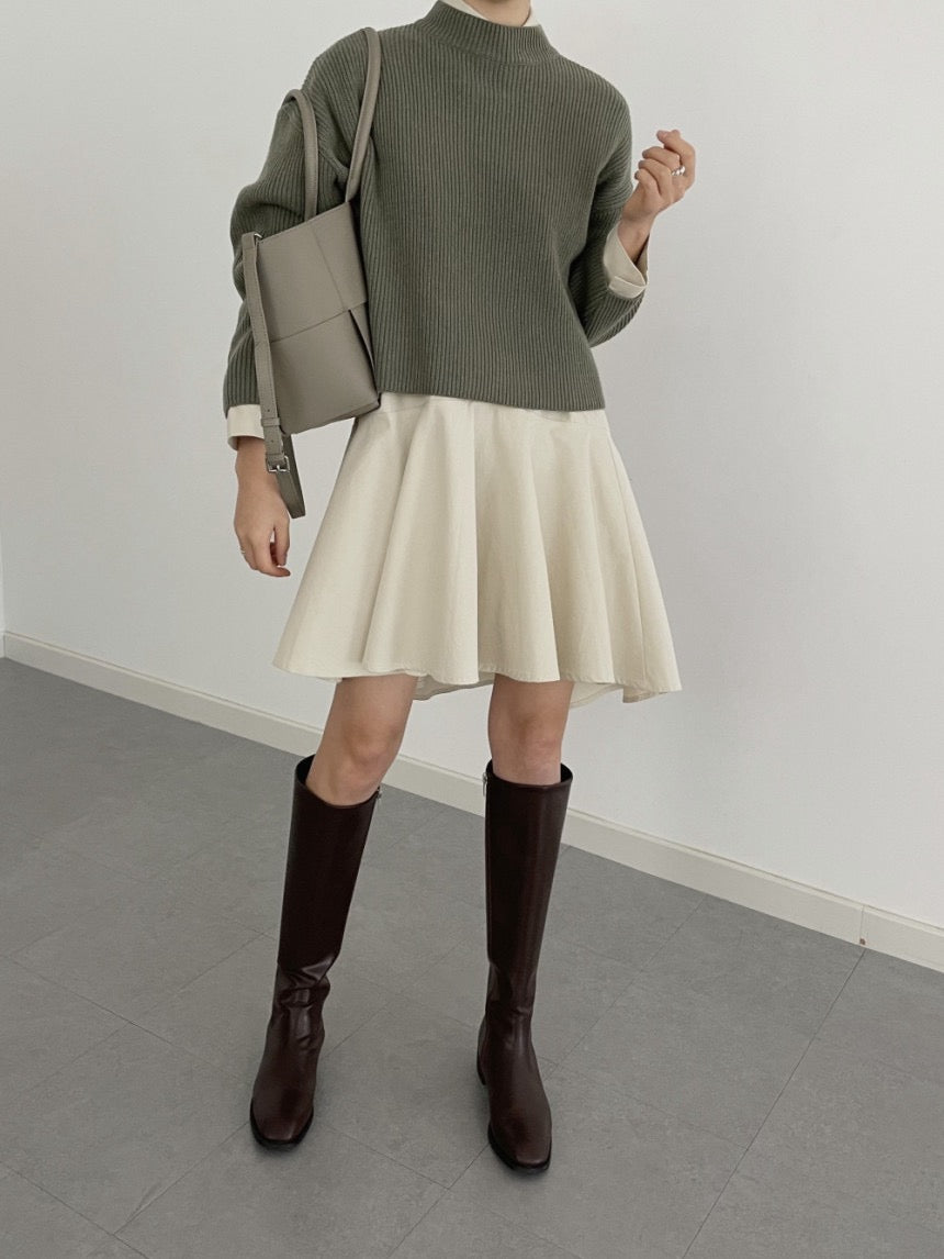 翻領荷葉邊恤衫裙