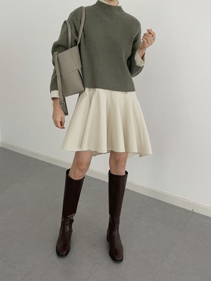 翻領荷葉邊恤衫裙