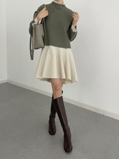 翻領荷葉邊恤衫裙