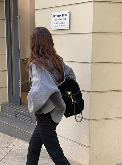 Hooded Wool Short Coat