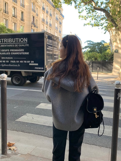 Hooded Wool Short Coat