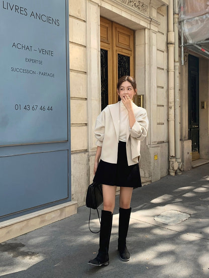 Hooded Wool Short Coat