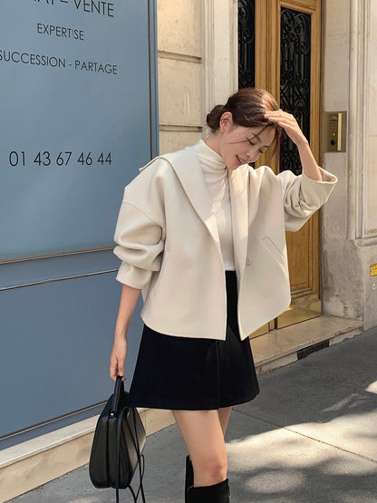 Hooded Wool Short Coat