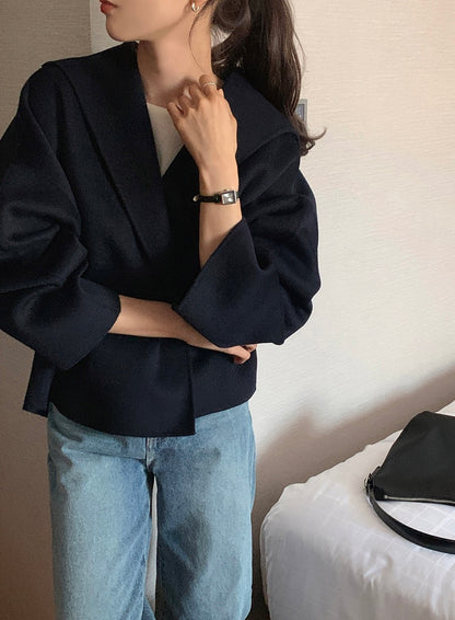 Hooded Wool Short Coat