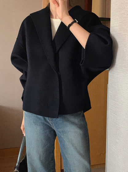 Hooded Wool Short Coat