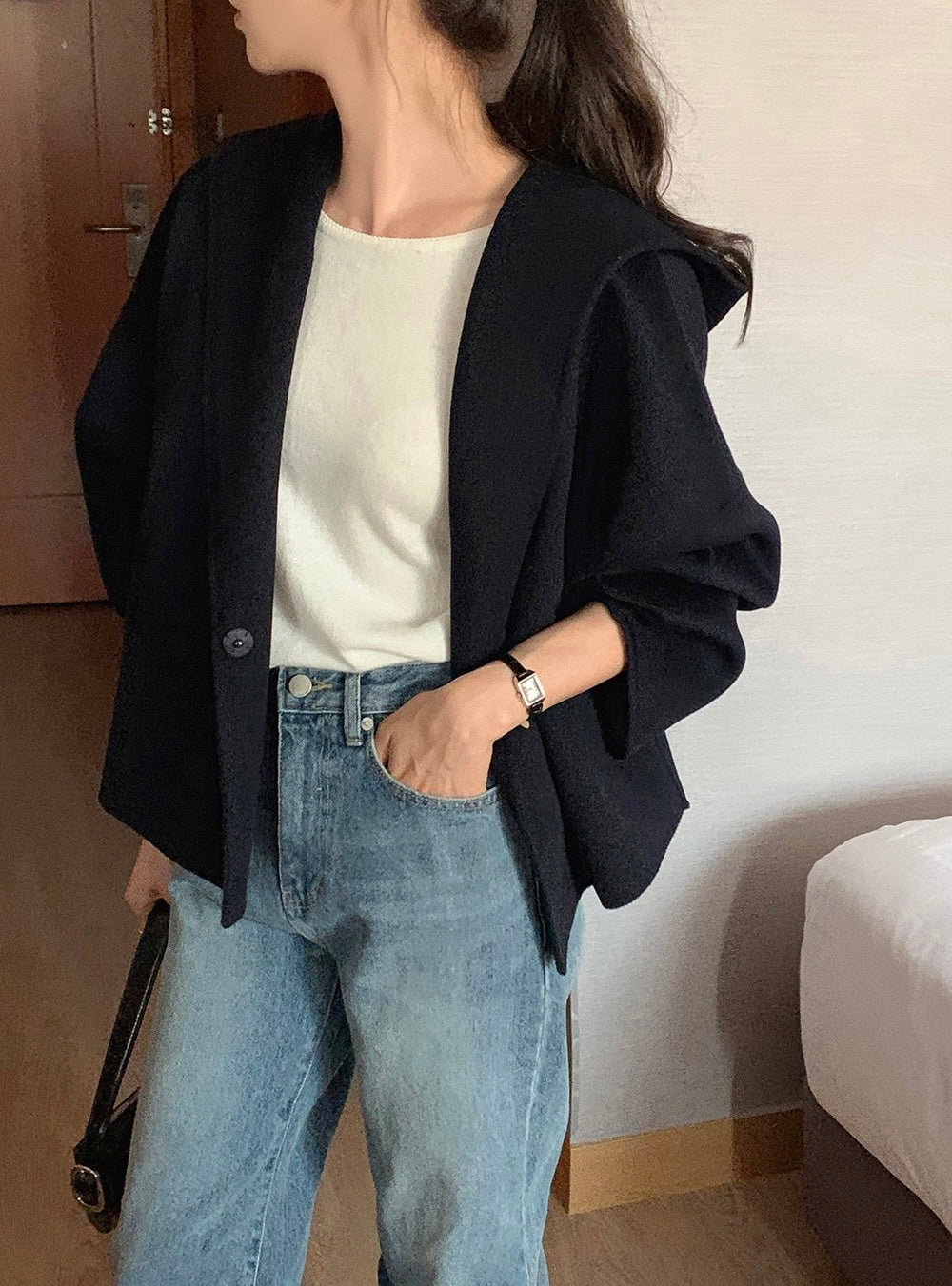 Hooded Wool Short Coat