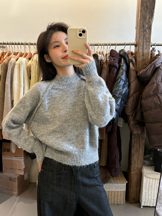 Slouchy Raglan Sleeve Fuzzy Sweater