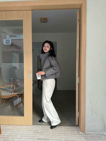 Vintage Glossy Stand Collar Down Jacket