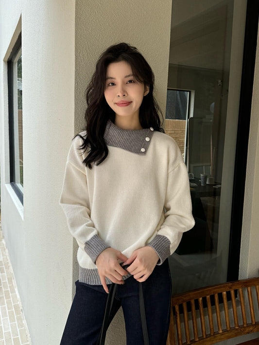 Irregular Lapel Sweater