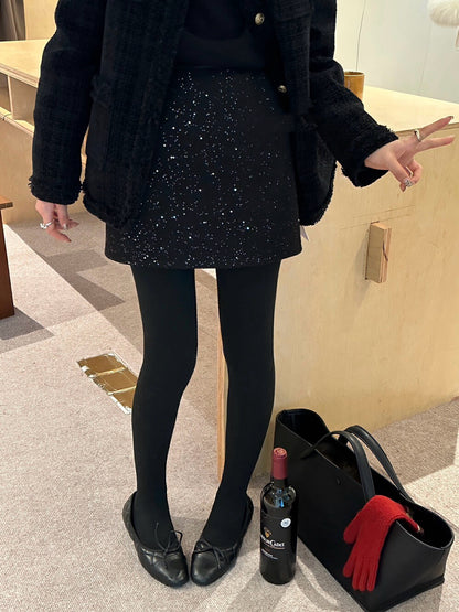 Meticulously Crafted Sequin Slimming A-Line Skirt