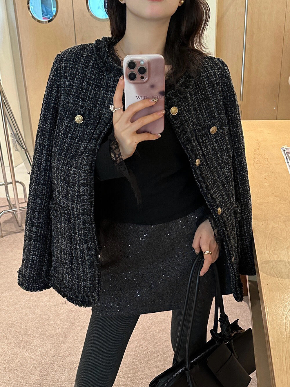 Meticulously Crafted Sequin Slimming A-Line Skirt