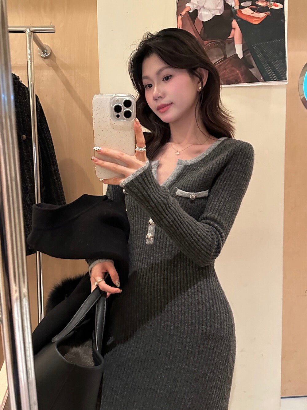 顯瘦小香風針織裙