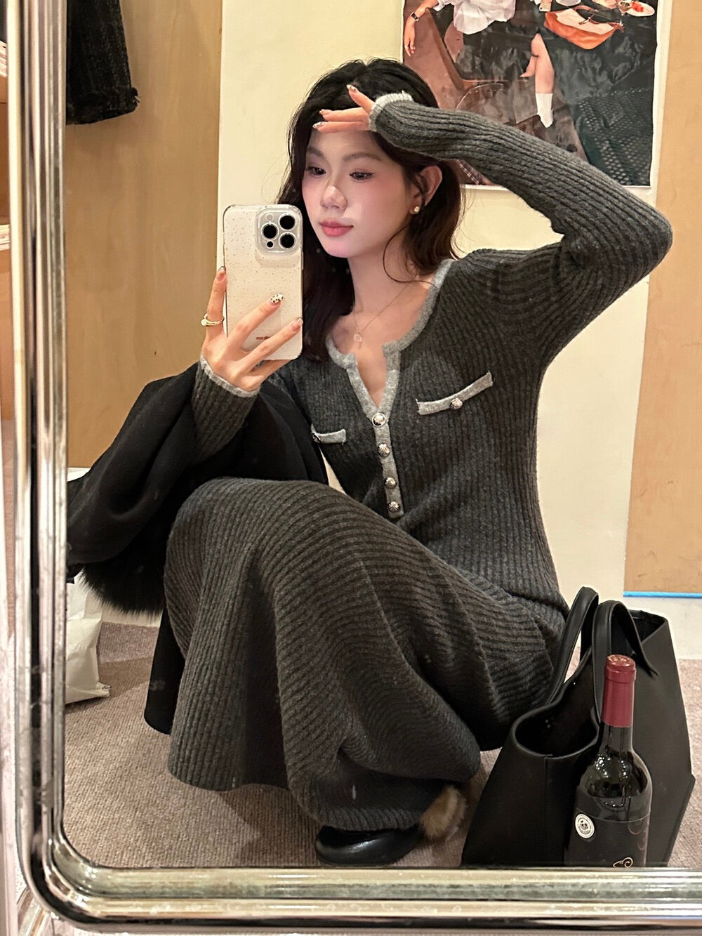 顯瘦小香風針織裙