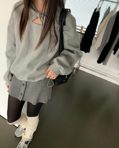 Butterfly Bow Cutout Sweatshirt