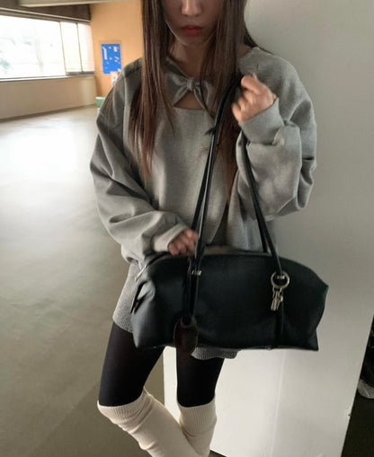 Butterfly Bow Cutout Sweatshirt