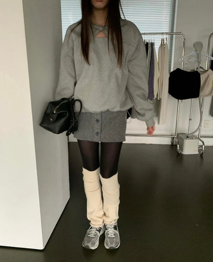 Butterfly Bow Cutout Sweatshirt