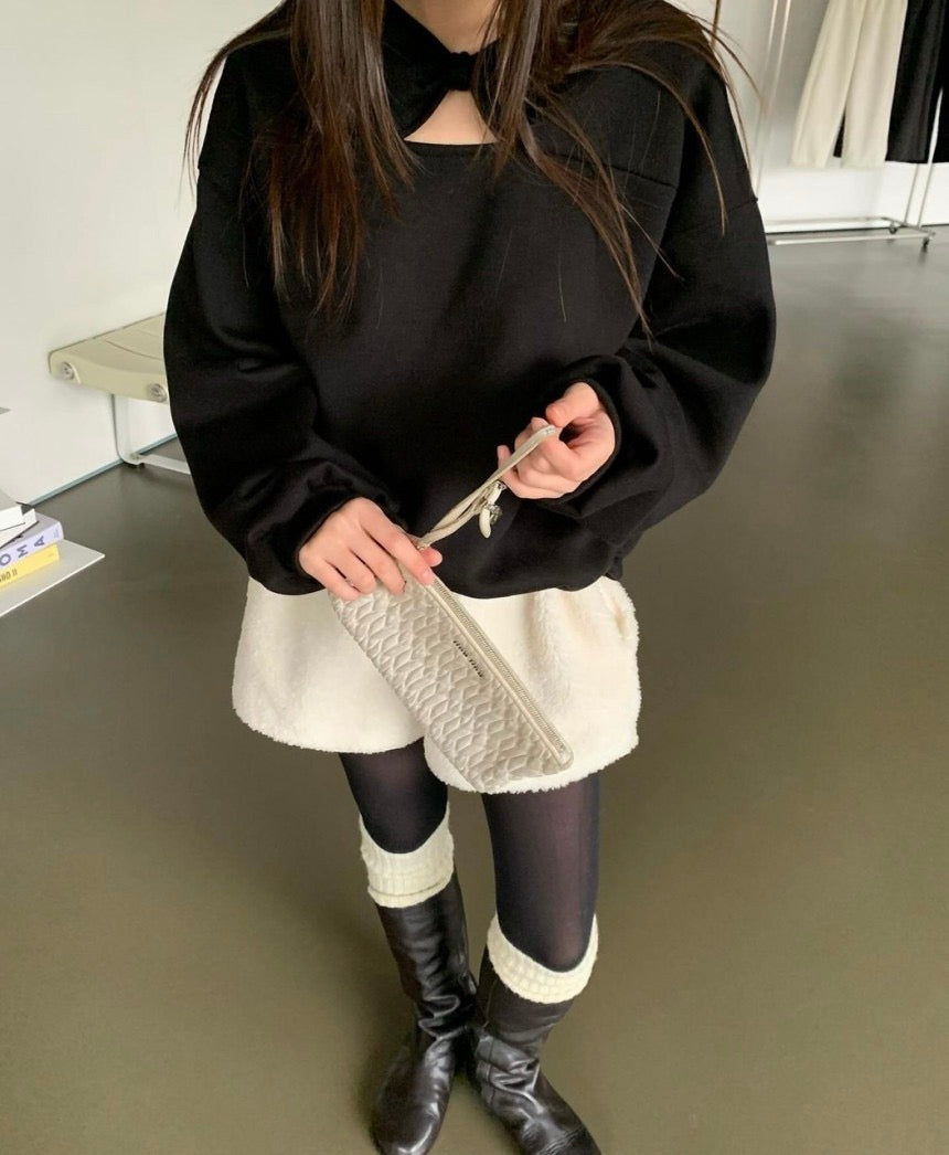 Butterfly Bow Cutout Sweatshirt