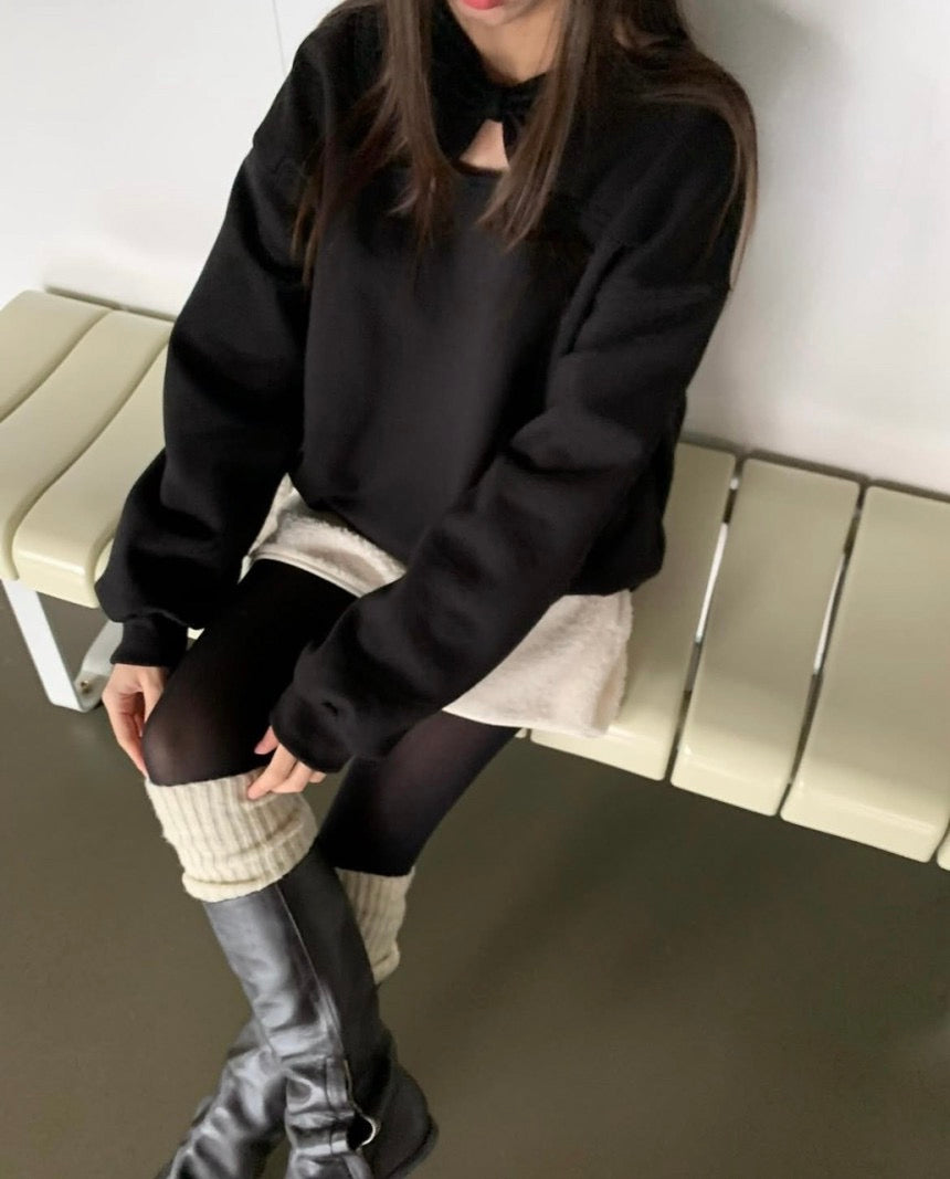 Butterfly Bow Cutout Sweatshirt