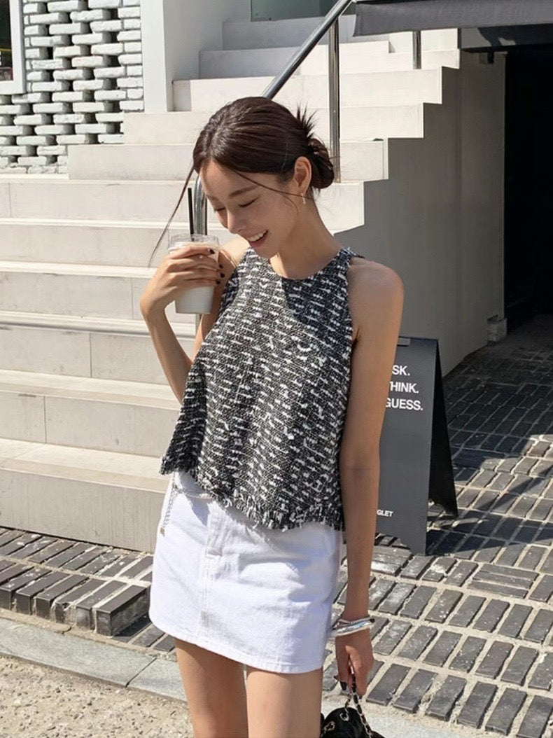Halter Neck Fringe Vest