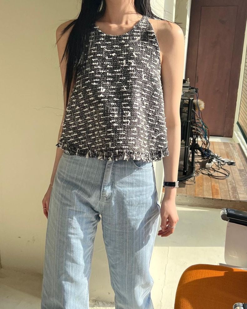 Halter Neck Fringe Vest