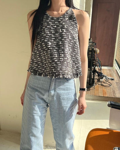 Halter Neck Fringe Vest