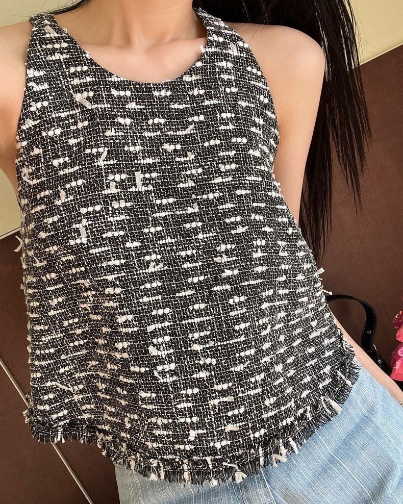 Halter Neck Fringe Vest