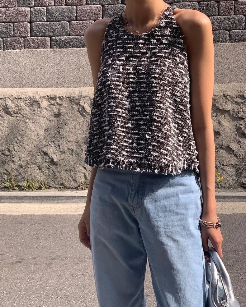 Halter Neck Fringe Vest