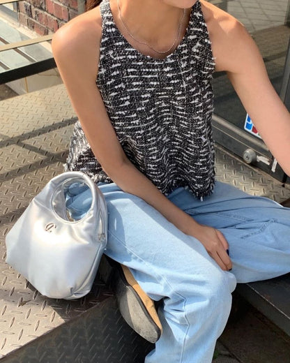 Halter Neck Fringe Vest