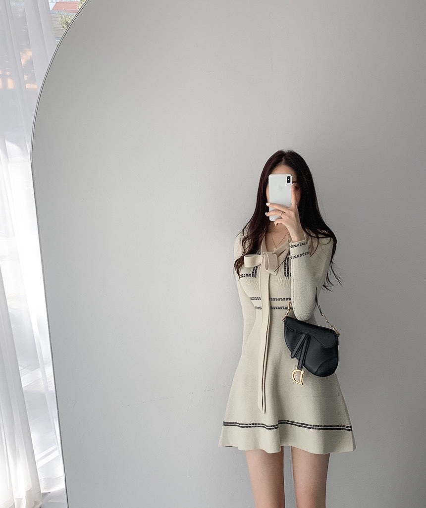 Visible Stitch Knit Dress