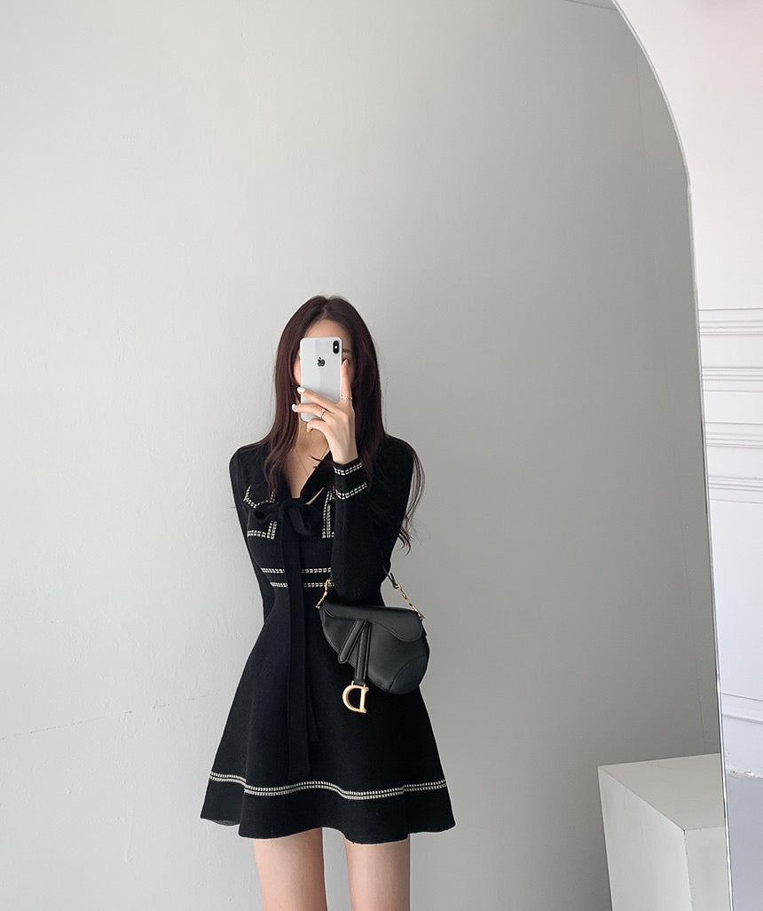 Visible Stitch Knit Dress