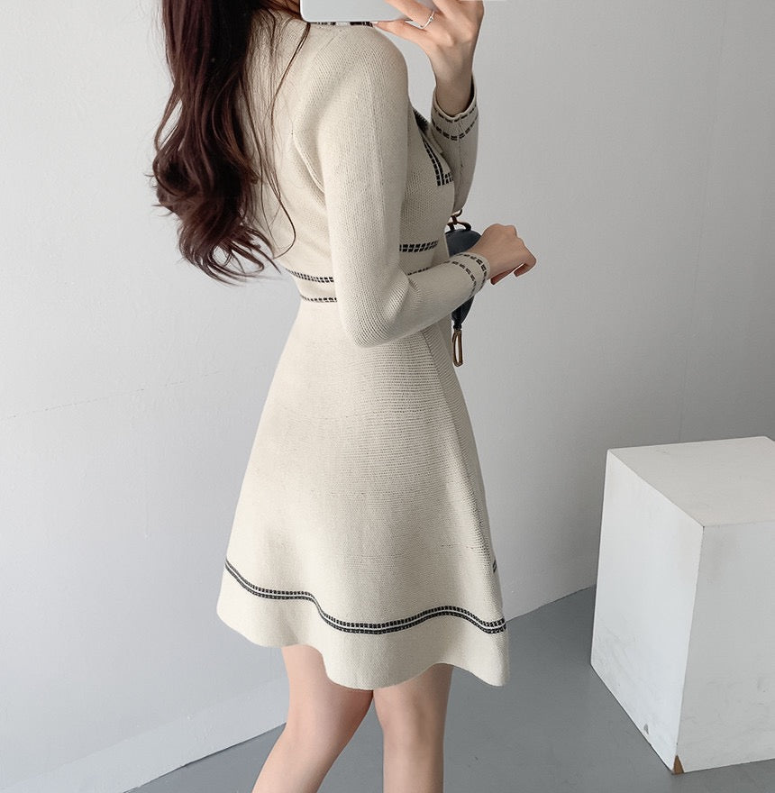 Visible Stitch Knit Dress