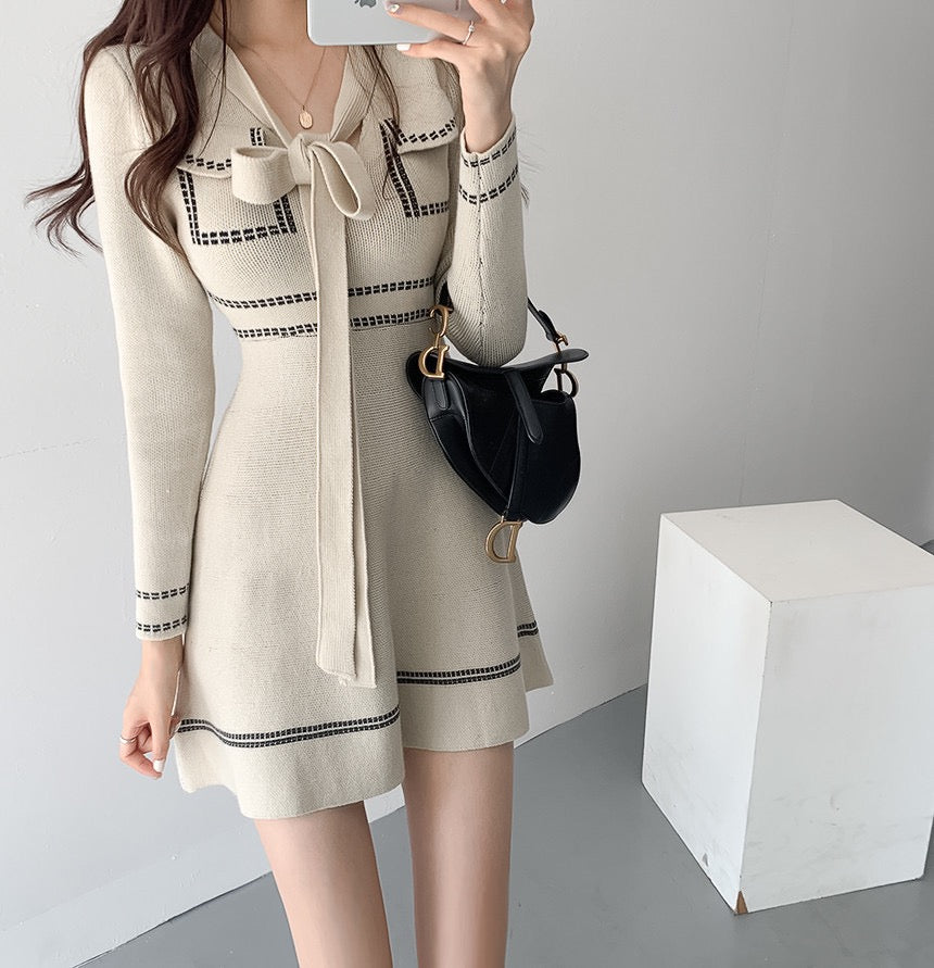 Visible Stitch Knit Dress
