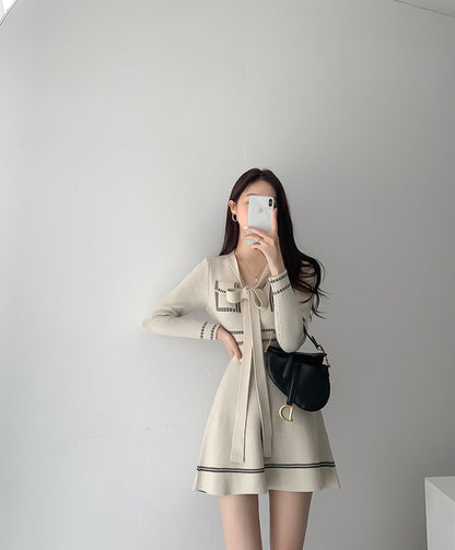 Visible Stitch Knit Dress