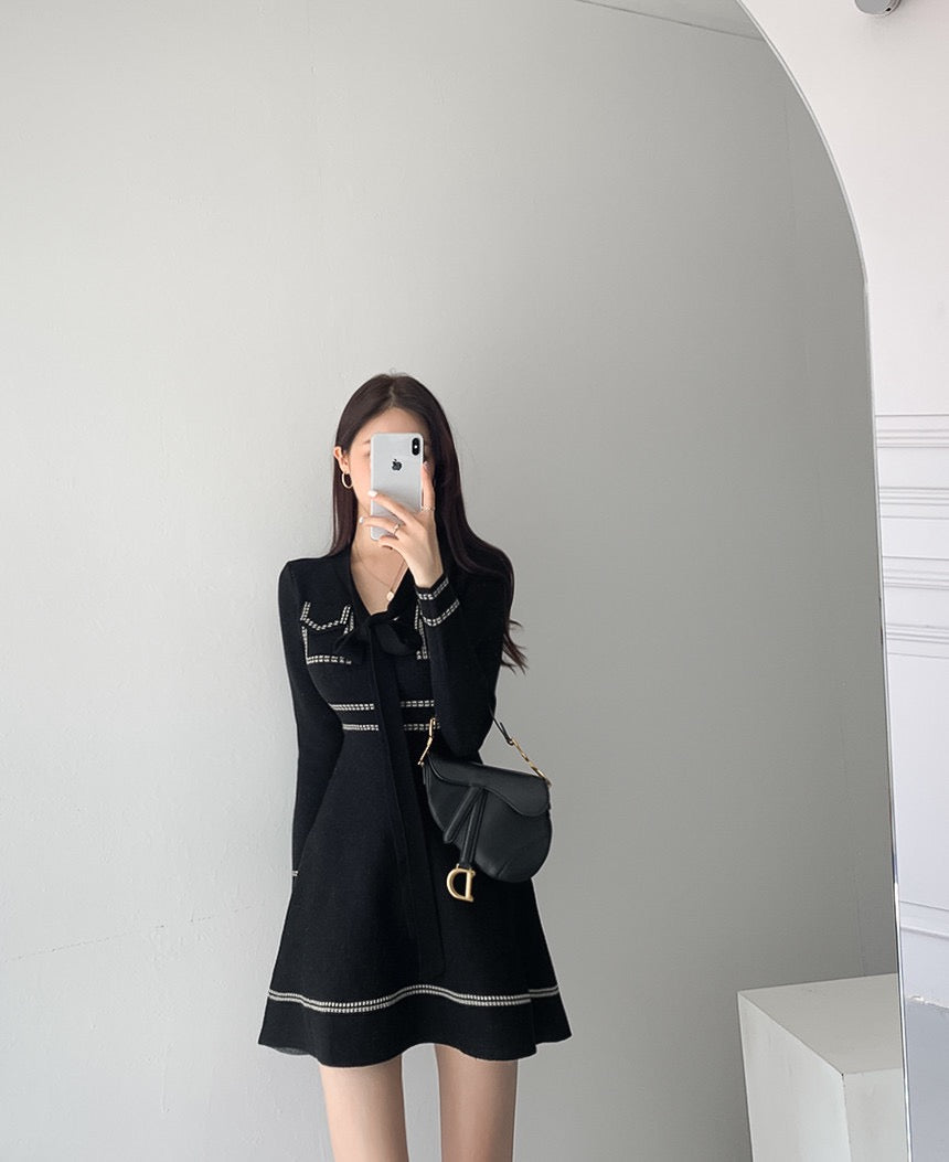 Visible Stitch Knit Dress