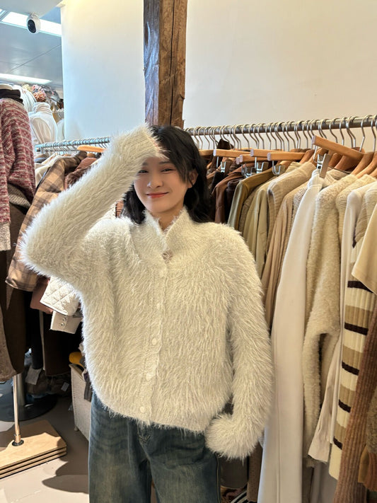 Chanel-inspired Shimmering Long-fiber Warm Sweater