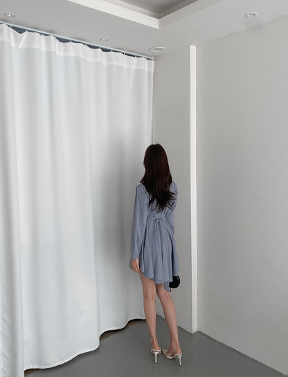 綁帶恤衫連身裙