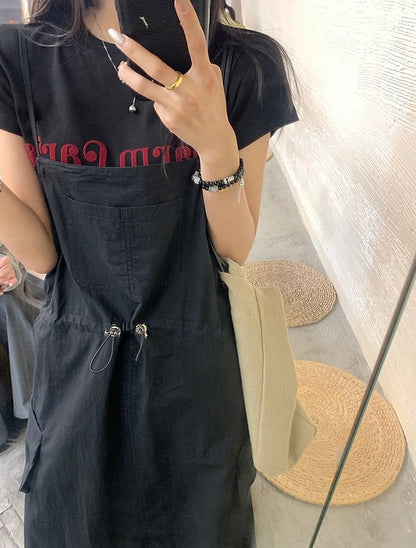 Korean-style round neck top