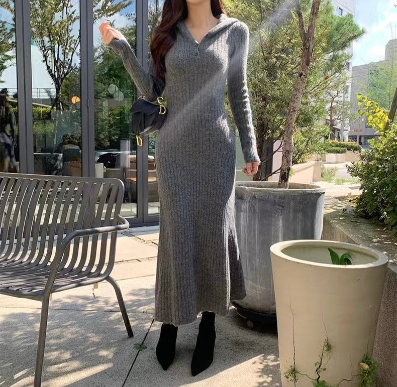 Hooded Slim-Fit Bodycon Dress