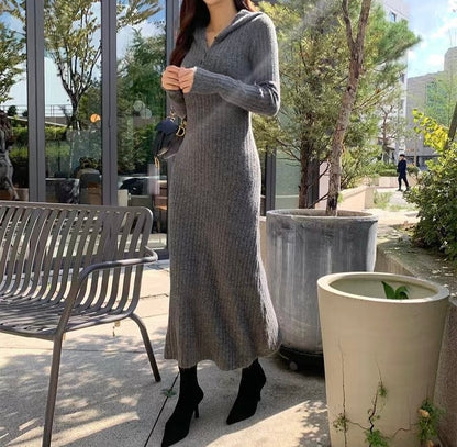 Hooded Slim-Fit Bodycon Dress