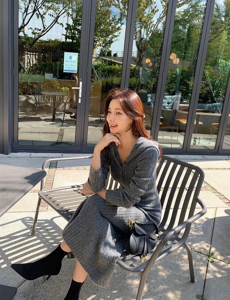 Hooded Slim-Fit Bodycon Dress